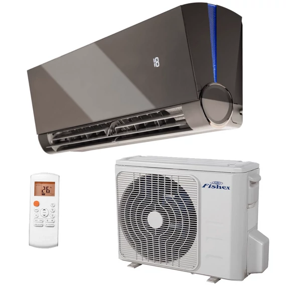FISHER ART ANTRACIT (FSAUIF-ART-123AE3-B/FSOAIF-ART-123AE3) KLÍMA MONO OLDALFALI KLÍMA SZETT 3,5KW