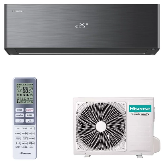 HISENSE ENERGY PRO X (A+++) (QH35XV4BG/I AS35XV4EW/O) FEKETE KLÍMA MONO OLDALFALI SZETT 3,5KW