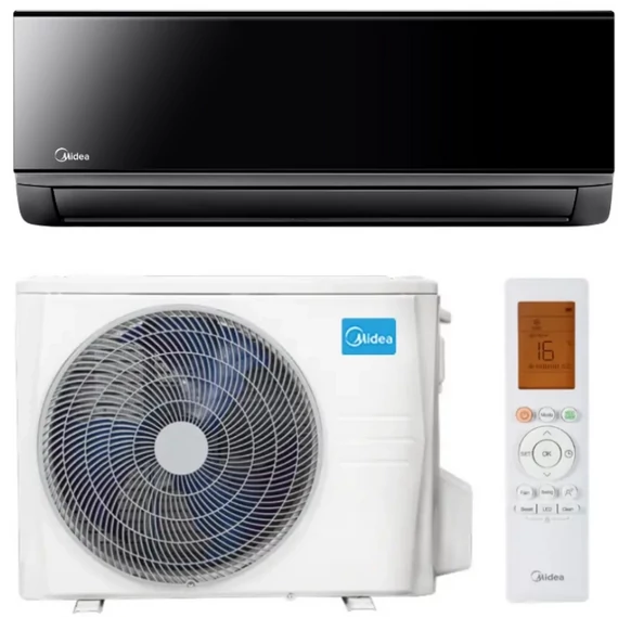MIDEA XTREME SAVE MG2X-12-BL-SP (MSAGAU-12HRFNX-BL/MOX102-12HFN8) FEKETE MONO OLDALFALI KLÍMA SZETT 3,5KW