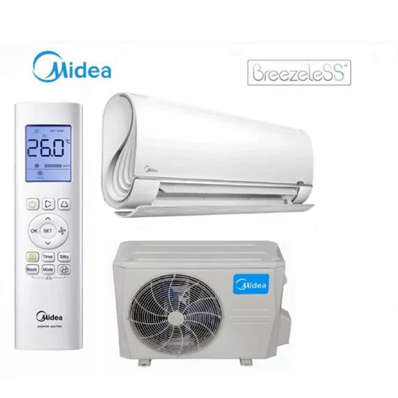 MIDEA BREEZELESS+ MSF3-12-SP (MSFAAU-12HRFN8 / MOX230-12HFN8-BR) KLÍMA MONO OLDALFALI SZETT 3,5KW